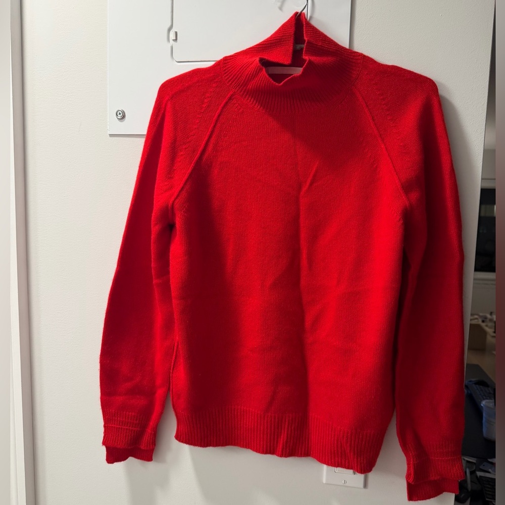 Helmut Lang Cashmere Turtleneck Sweater in Red